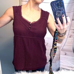 🔥2/$10 |•MERONA•| Pretty Burgundy Sleeveless Top Size XXL